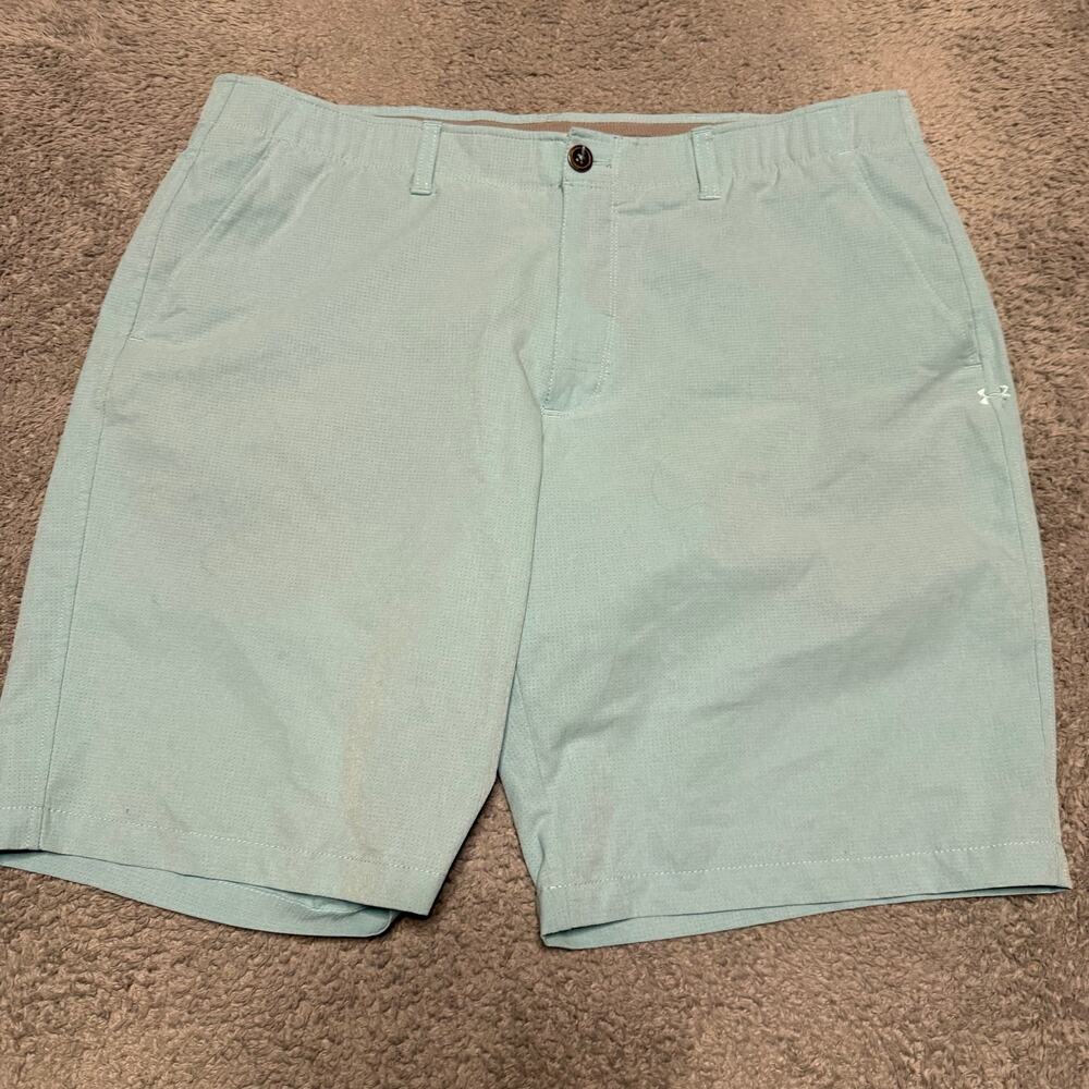Under Armour Shorts Mens 40 HeatGear Match Play Vented Loose Golf Stretch Blue